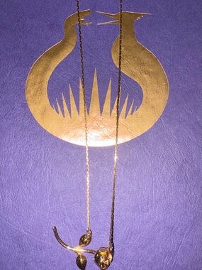Delicate Gold sunrise on the reaping Floral Pendant Necklace